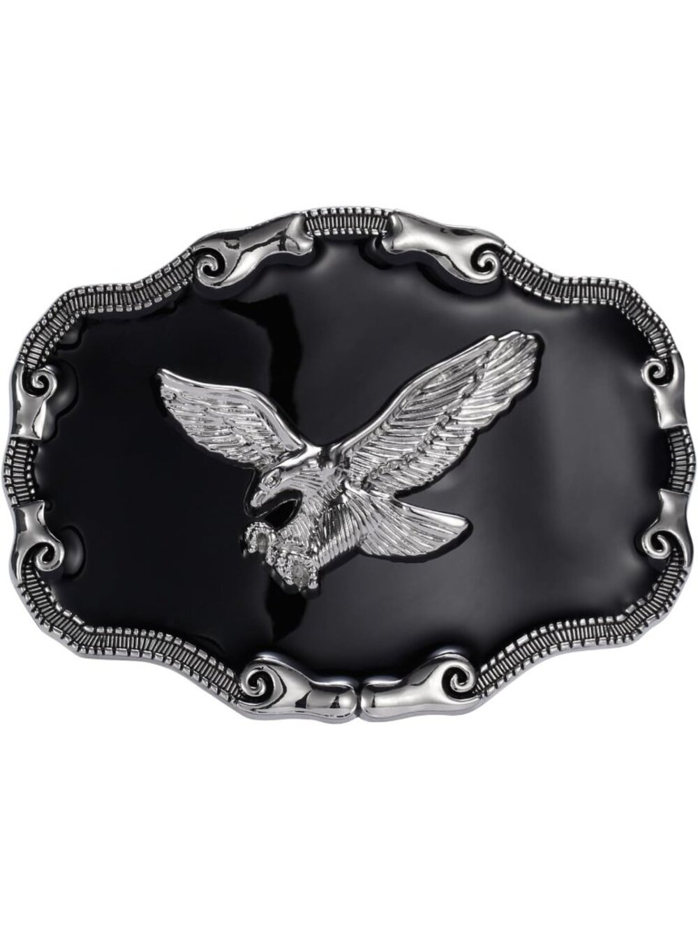 Men Small Black Cowboy Western Belt Buckle American Flag Eagle Gift Belt